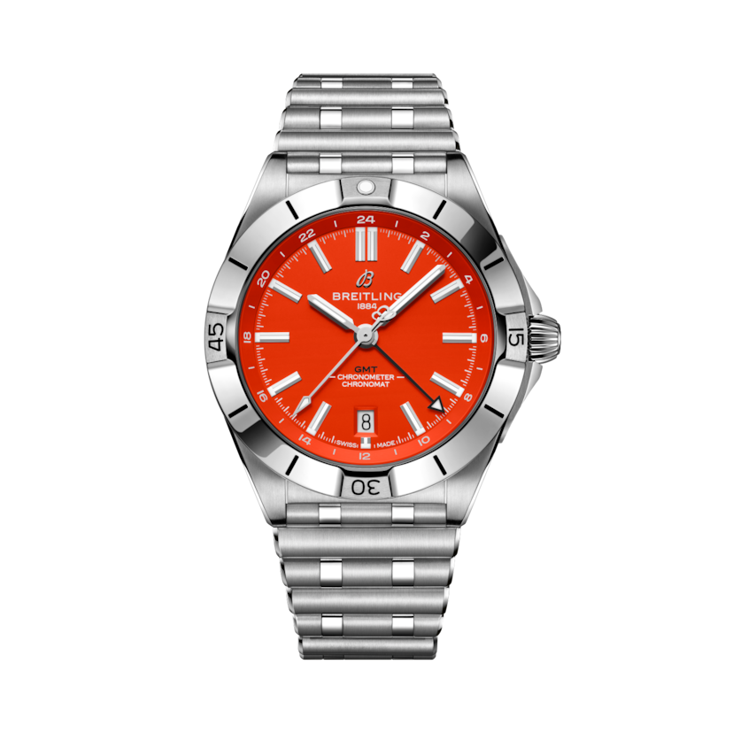 Chronomat Automatic GMT 40 NFL Cincinnati Bengals Edition, reference A32398C21O1A1. Link to product details.