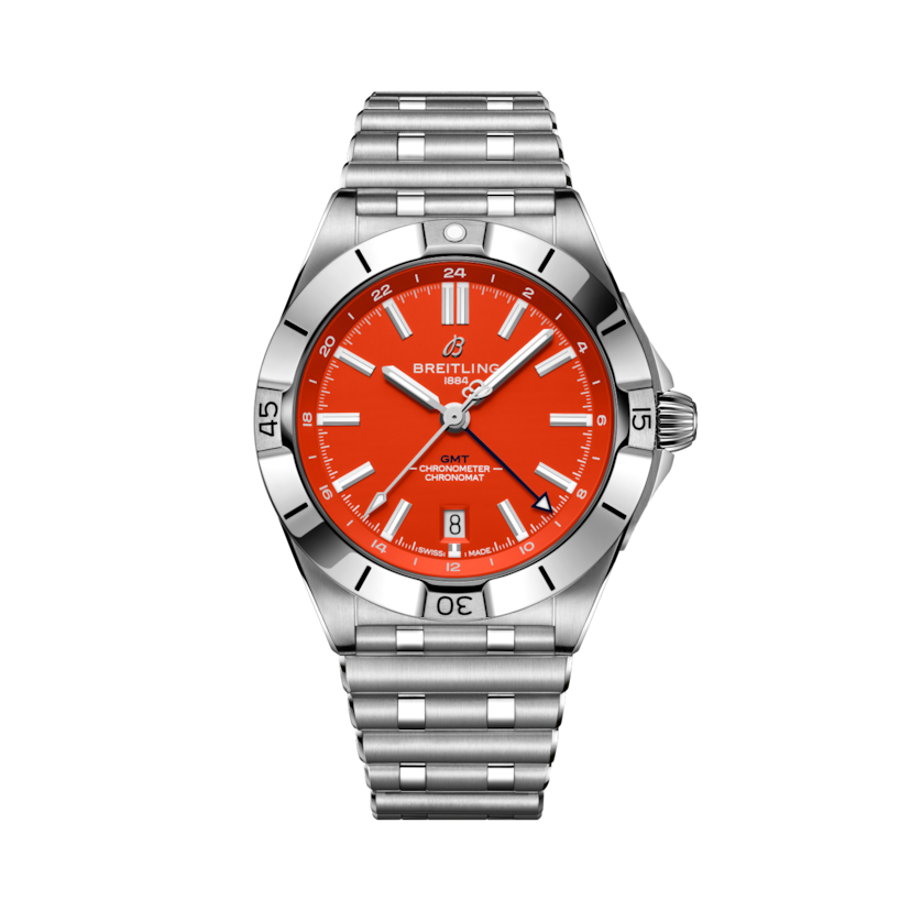 Chronomat Automatic GMT 40 NFL Denver Broncos Edition, reference A32398C81O1A1. Link to product details.
