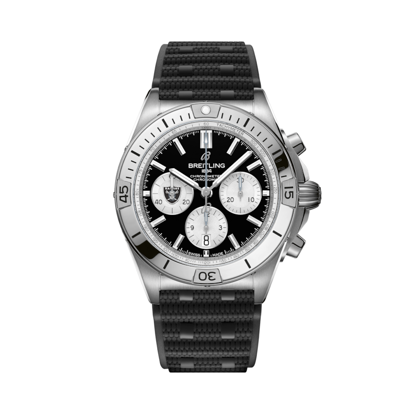 Chronomat B01 42 NFL Las Vegas Raiders Edition, reference AB01342B1B1S1. Link to product details.