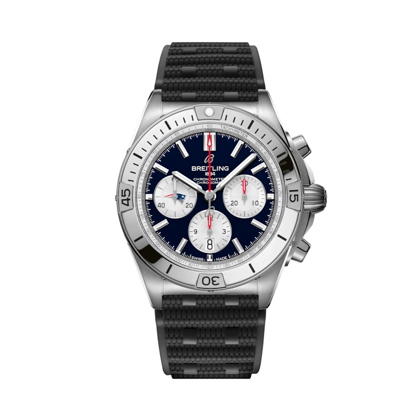 Chronomat B01 42 NFL New England Patriots Edition, reference AB01342B1C7S1. Link to product details.