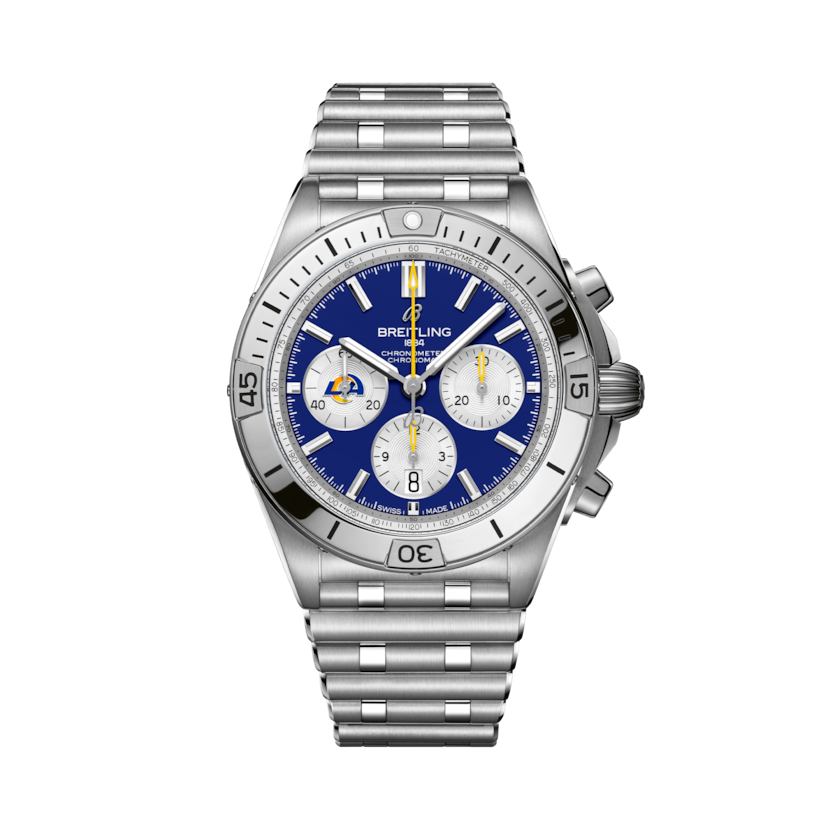 Chronomat B01 42 NFL Los Angeles Rams Edition, reference AB01342B1C9A1. Link to product details.