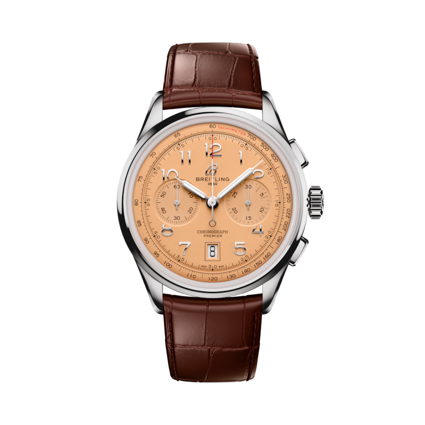 Premier B01 Chronograph 42, reference AB0145331K1P2. Link to product details.