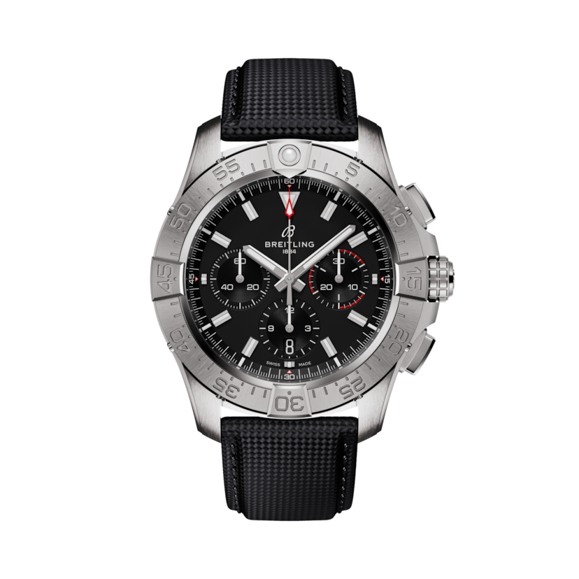 Avenger B01 Chronograph 44, reference AB0147101B1X1. Link to product details.