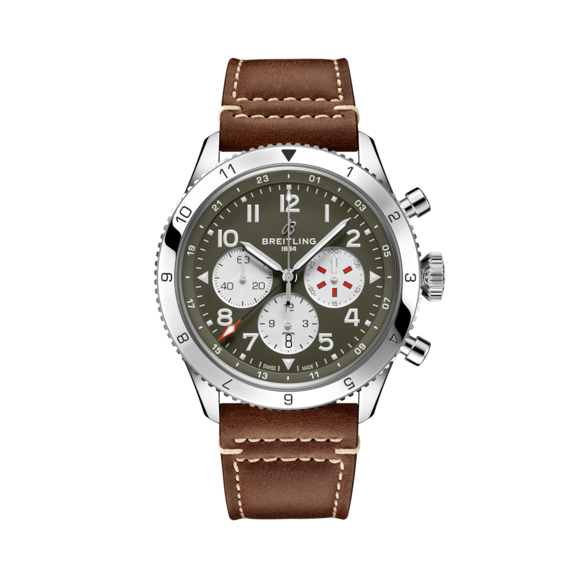 Super AVI B04 Chronograph GMT 46 Curtiss Warhawk, reference AB04452A1L1X1. Link to product details.
