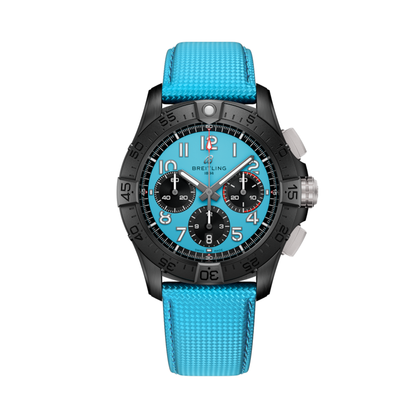Avenger B01 Chronograph 42 Night Mission, reference SB0146101L1X1. Link to product details.