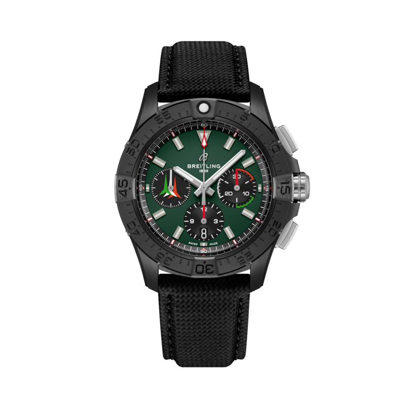 Avenger B01 Chronograph 42, reference SB01462A1L1X1. Link to product details.