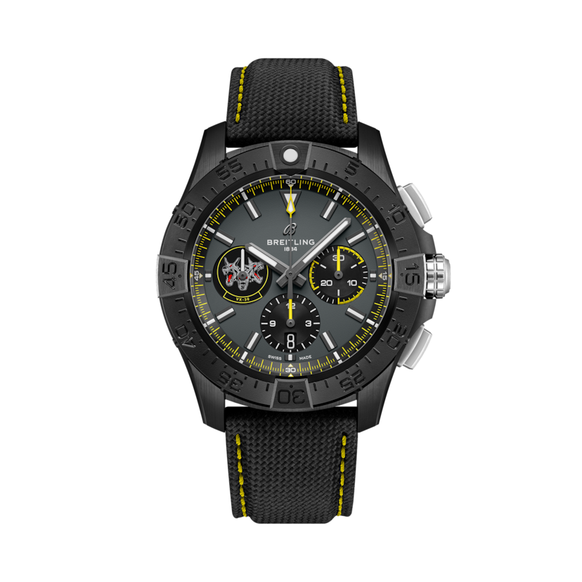 Avenger B01 Chronograph 44 Night Mission Bloodhounds, reference SB01472A1B1X1. Link to product details.