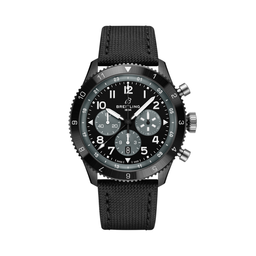 Super AVI B04 Chronograph GMT 46 Mosquito Night Fighter, reference SB04451A1B1X1. Link to product details.